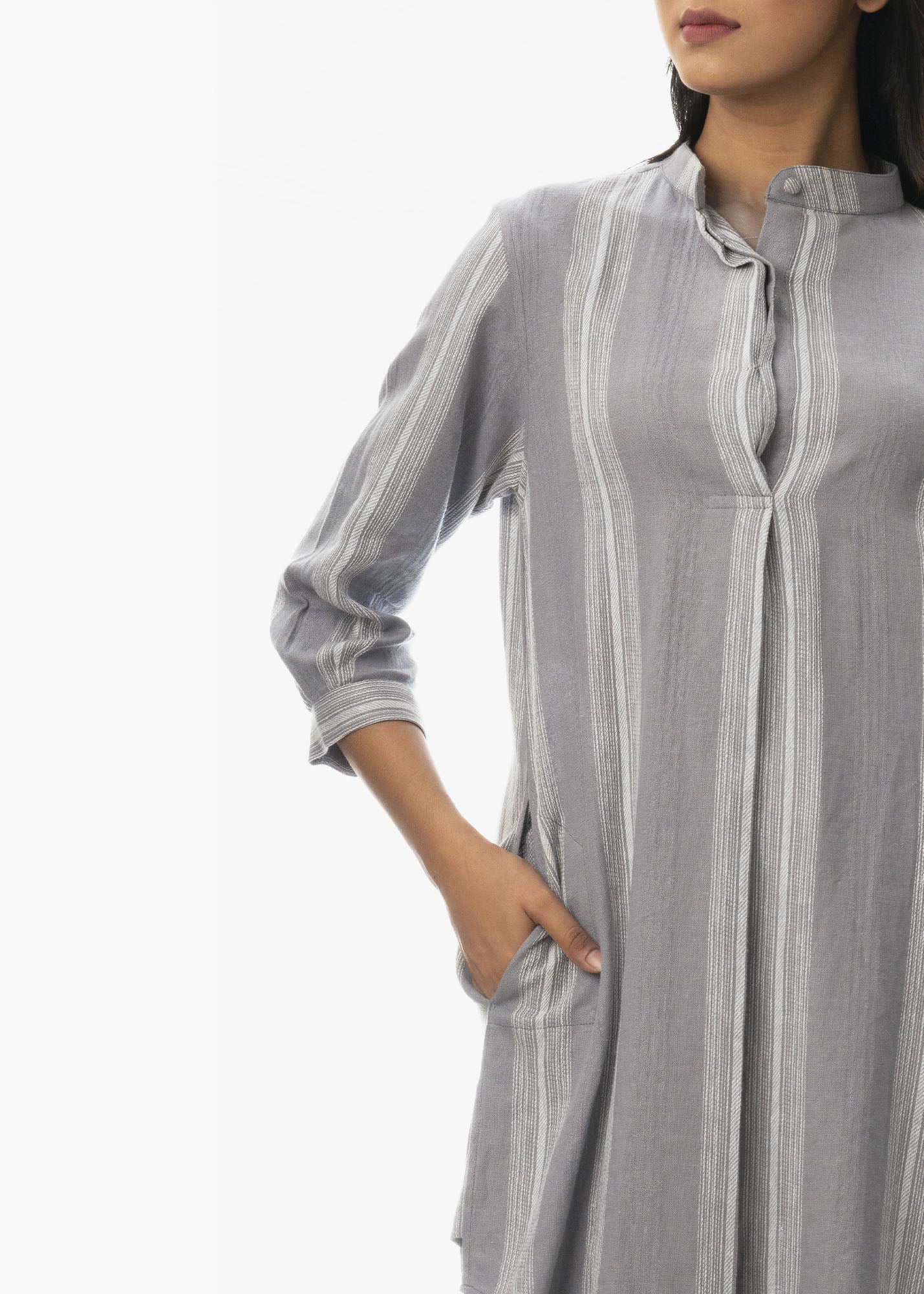 Classic Eastern Styled Kurti Tunic in Grey