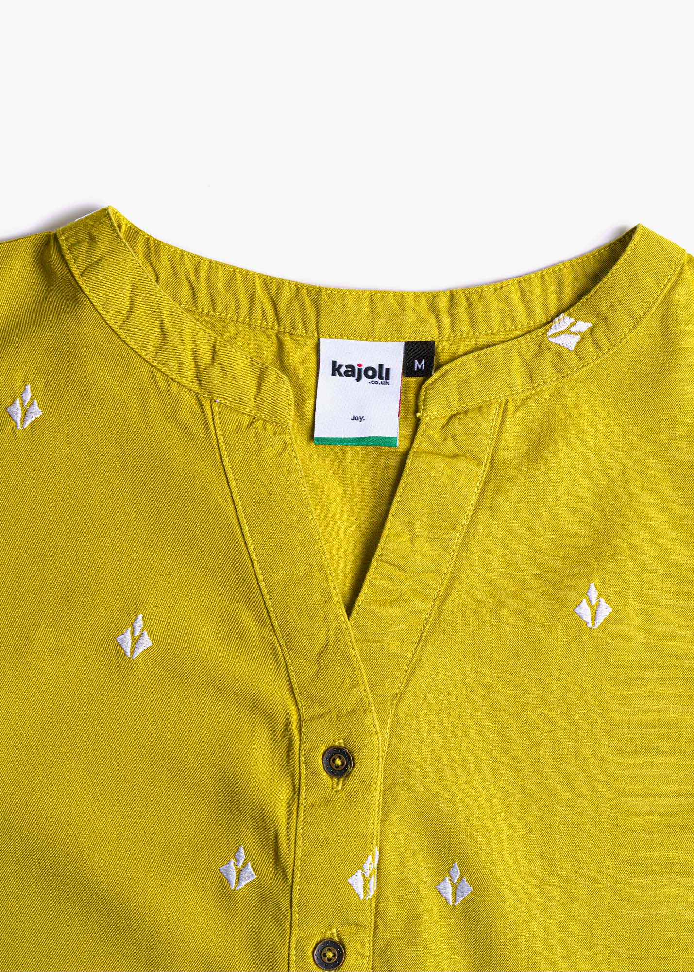 Lemon Yellow Eastern Styled Kurti Tunic with Embroidery