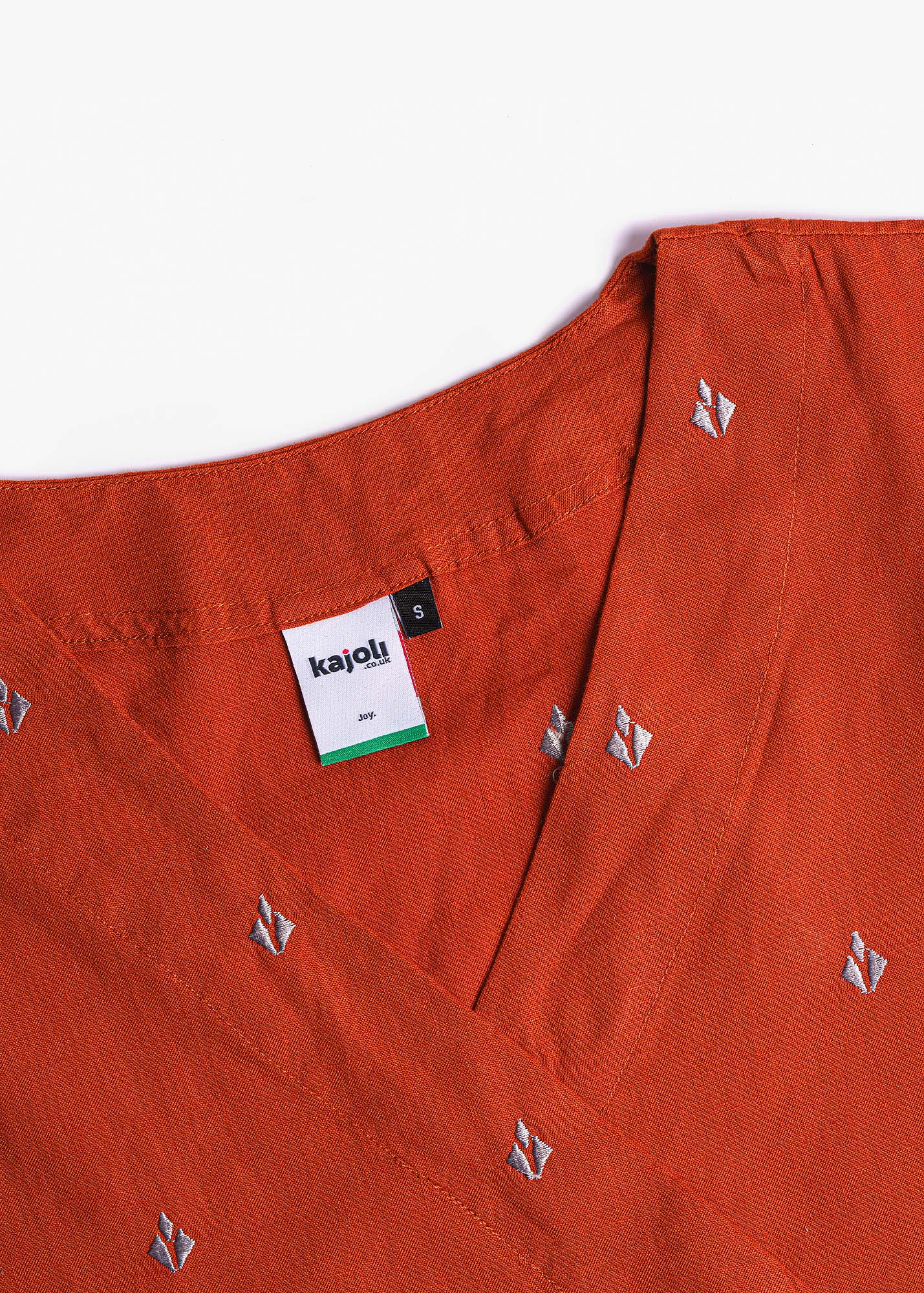 Burnt Red Eastern Styled Kurti Tunic with Embroidery