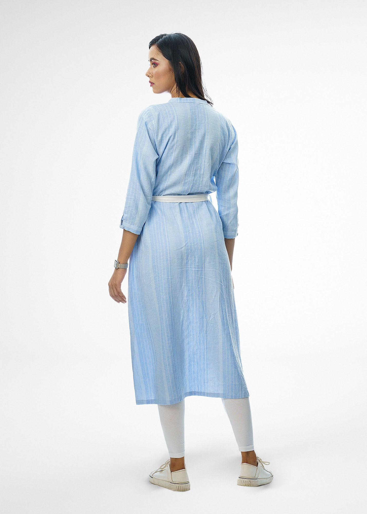 Light blue shop striped dress